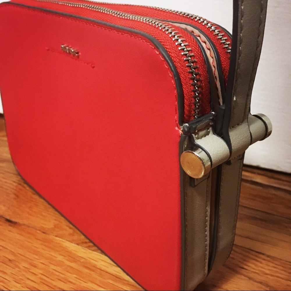 Two tone faux leather purse